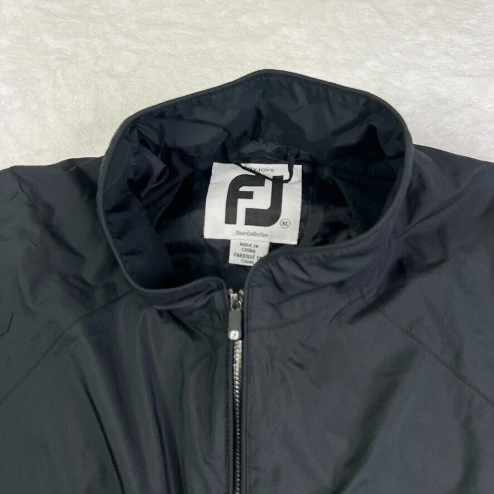 FootJoy FJ Men's Windbreaker Jacket Golf XL Long Sleeve Pullover Black‎ *READ*